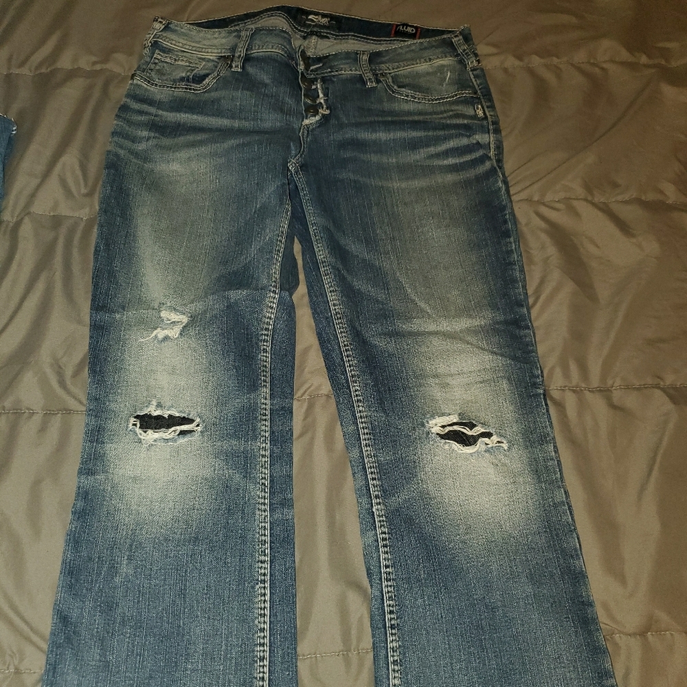 Silver Aiko midrise boot cut jeans